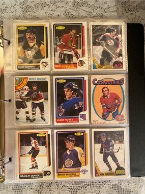 Vintage Hockey card collection with rookie cards & stickers (80 total)